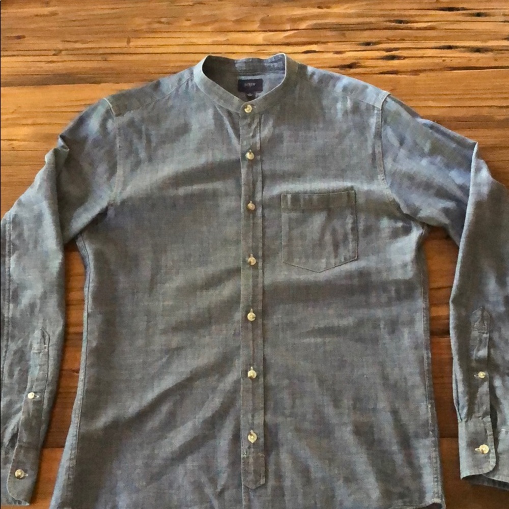 J Crew Mandarin Collar Button Up